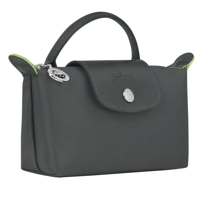 Kosmetiktasche Le Pliage Green Pochette, Farbe: schwarz, anthrazit, blau/petrol, braun, taupe/khaki, grün/oliv, rot/weinrot, flieder/lila, rosa/pink, Marke: Longchamp, Abmessungen in cm: 17x10x5.5, Bild 2 von 6