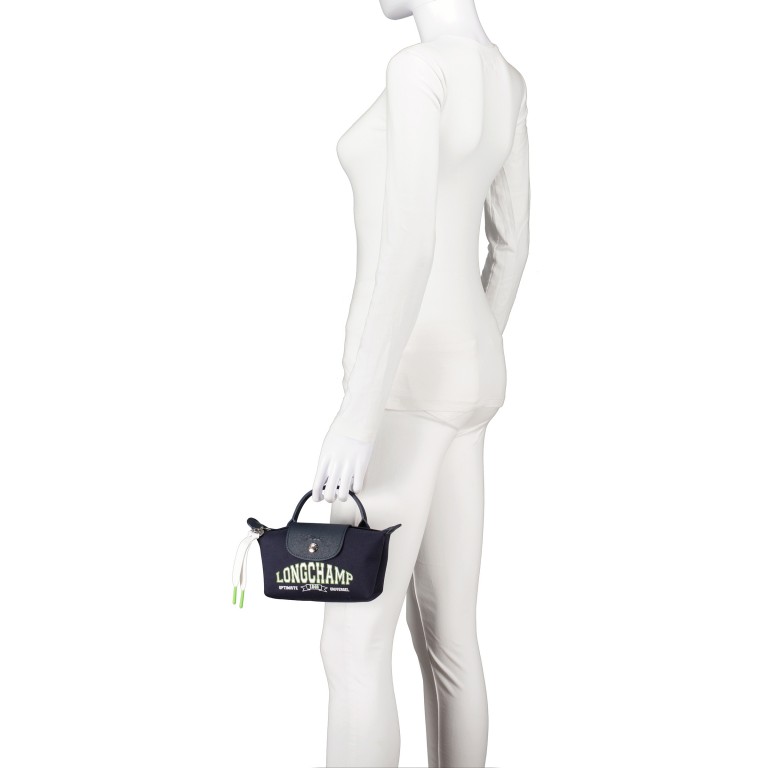 Kosmetiktasche Le Pliage Université Pochette Navy, Farbe: blau/petrol, Marke: Longchamp, EAN: 3597922477869, Abmessungen in cm: 17x11x5.5, Bild 4 von 5