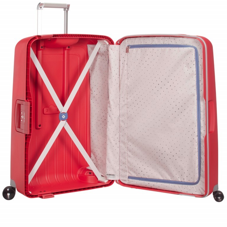 Koffer S´Cure Spinner 69 Crimson Red, Farbe: rot/weinrot, Marke: Samsonite, EAN: 5414847326479, Abmessungen in cm: 49x69x29, Bild 3 von 6