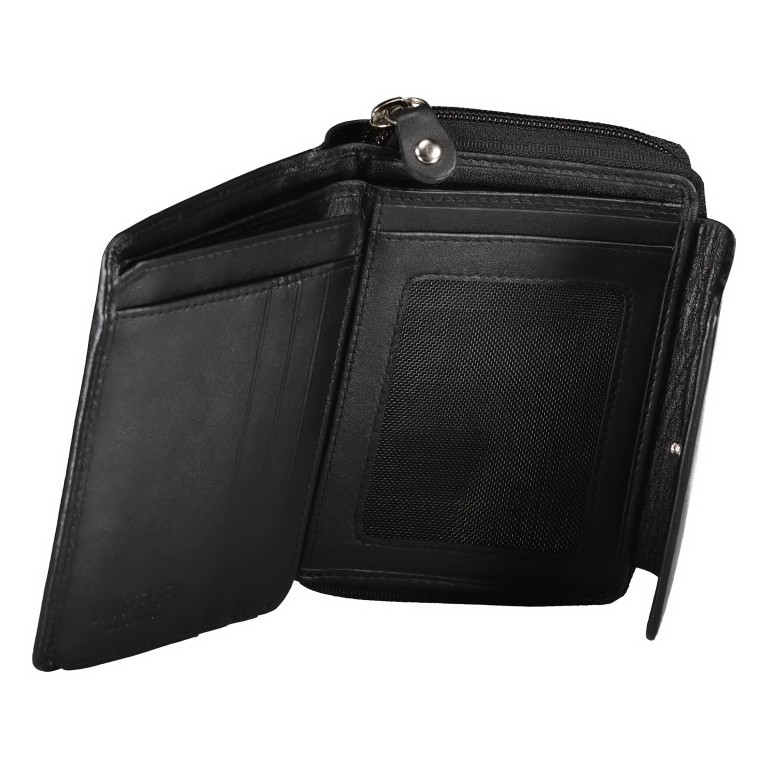 Geldbörse Elegance Schwarz, Farbe: schwarz, Marke: Hausfelder Manufaktur, EAN: 4039584250071, Abmessungen in cm: 12x10x3, Bild 5 von 5