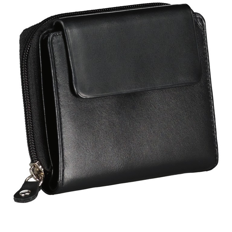 Geldbörse Elegance Schwarz, Farbe: schwarz, Marke: Hausfelder Manufaktur, EAN: 4039584250071, Abmessungen in cm: 12x10x3, Bild 2 von 5