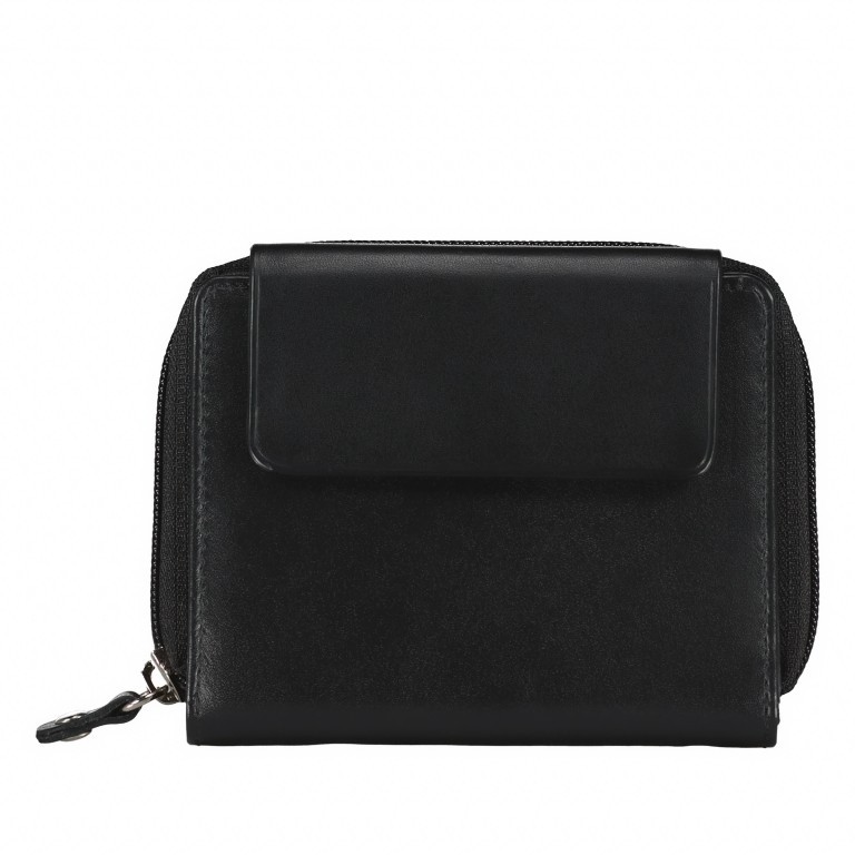 Geldbörse Elegance Schwarz, Farbe: schwarz, Marke: Hausfelder Manufaktur, EAN: 4039584250071, Abmessungen in cm: 12x10x3, Bild 1 von 5