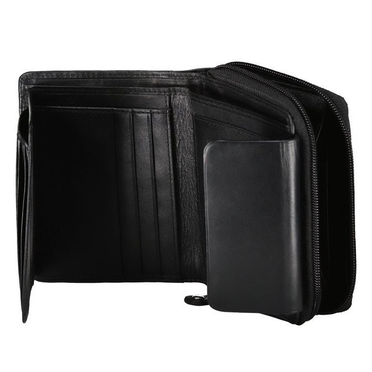 Geldbörse Elegance Schwarz, Farbe: schwarz, Marke: Hausfelder Manufaktur, EAN: 4039584250071, Abmessungen in cm: 12x10x3, Bild 4 von 5