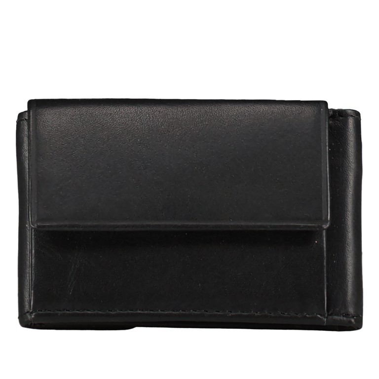 Geldbörse Elegance Schwarz, Farbe: schwarz, Marke: Hausfelder Manufaktur, EAN: 4039584250040, Abmessungen in cm: 8.4x5.5x1.5, Bild 1 von 4