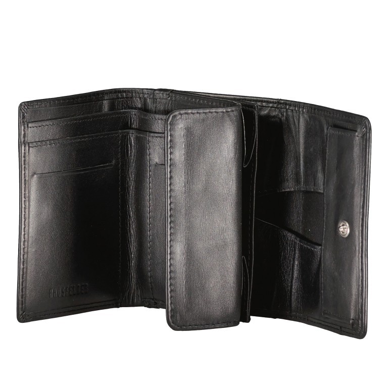 Geldbörse Elegance Schwarz, Farbe: schwarz, Marke: Hausfelder Manufaktur, EAN: 4039584250057, Abmessungen in cm: 11.5x8.5x2, Bild 4 von 5