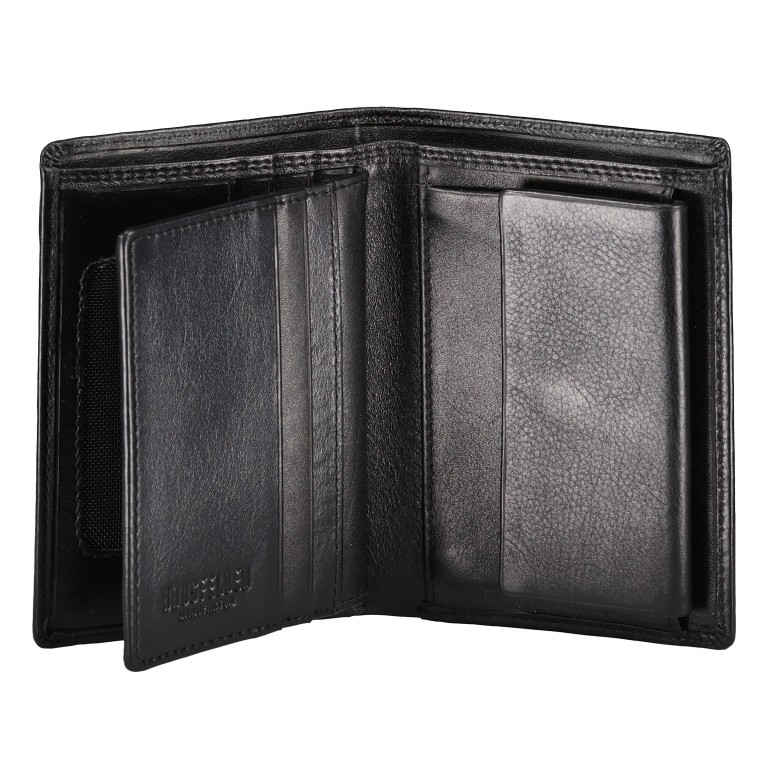 Geldbörse Elegance mit herausnehmbarem Dokumentenfach Schwarz, Farbe: schwarz, Marke: Hausfelder Manufaktur, EAN: 4039584003677, Abmessungen in cm: 9.5x12.7x2, Bild 5 von 5