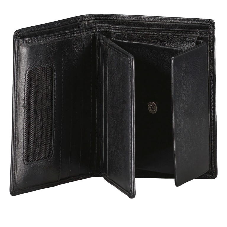 Geldbörse Elegance mit herausnehmbarem Dokumentenfach Schwarz, Farbe: schwarz, Marke: Hausfelder Manufaktur, EAN: 4039584003677, Abmessungen in cm: 9.5x12.7x2, Bild 4 von 5