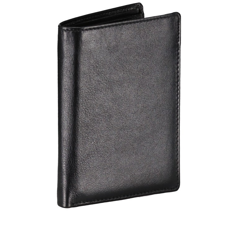 Geldbörse Elegance mit herausnehmbarem Dokumentenfach Schwarz, Farbe: schwarz, Marke: Hausfelder Manufaktur, EAN: 4039584003677, Abmessungen in cm: 9.5x12.7x2, Bild 2 von 5