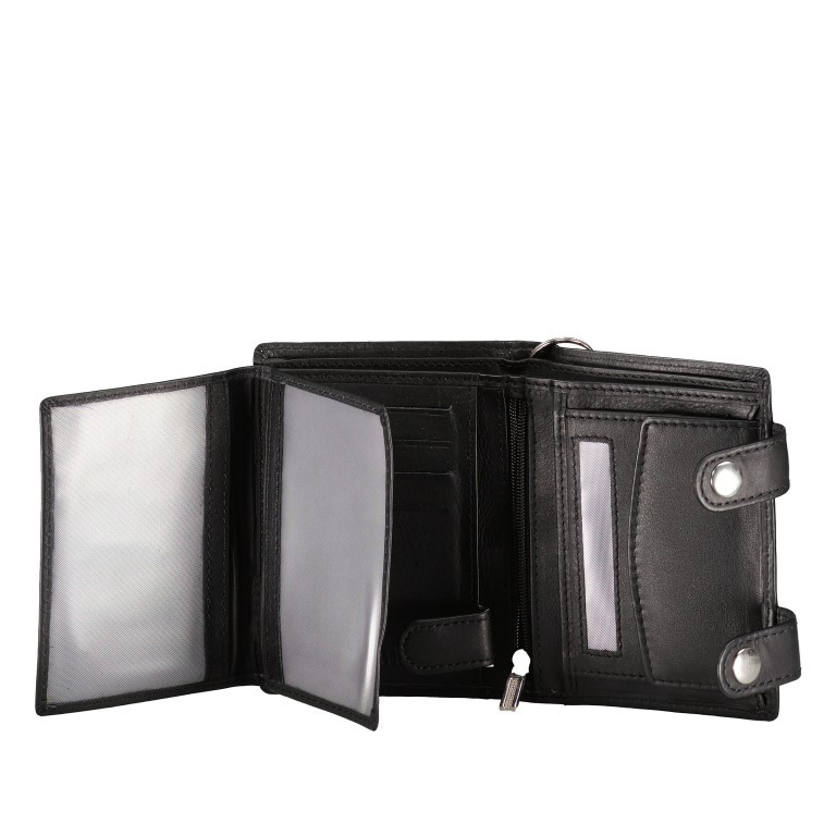 Kettenbörse Schwarz, Farbe: schwarz, Marke: Hausfelder Manufaktur, EAN: 4039584250958, Abmessungen in cm: 9.5x12.5x2, Bild 5 von 5
