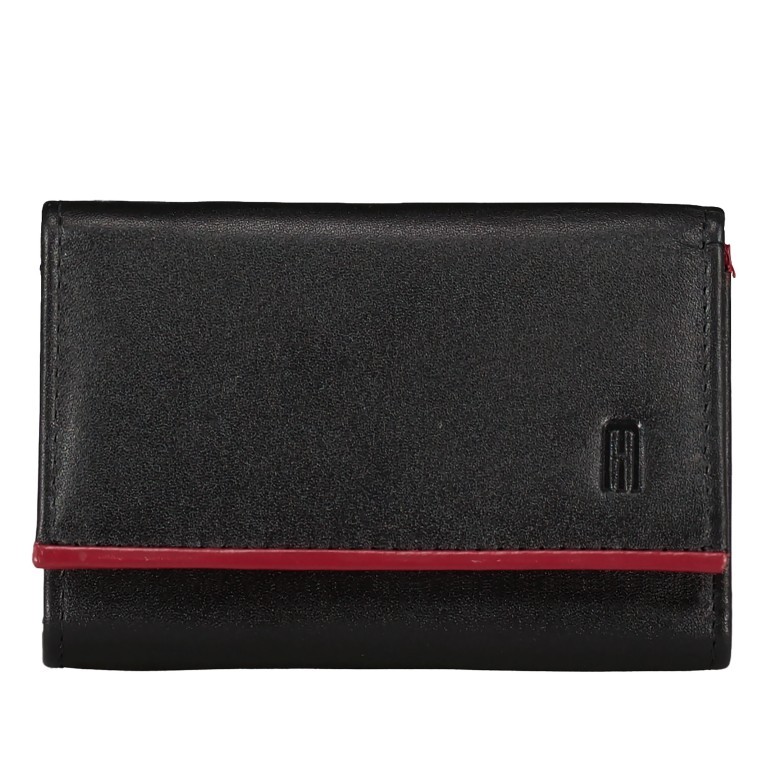 Geldbörse Multicolor Schwarz Rot, Farbe: rot/weinrot, Marke: Hausfelder Manufaktur, EAN: 4039584250712, Abmessungen in cm: 10x6.5x2, Bild 1 von 4