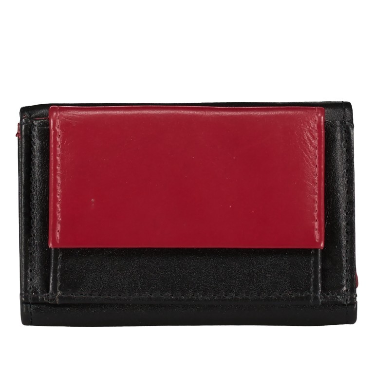 Geldbörse Multicolor Schwarz Rot, Farbe: rot/weinrot, Marke: Hausfelder Manufaktur, EAN: 4039584250712, Abmessungen in cm: 10x6.5x2, Bild 3 von 4