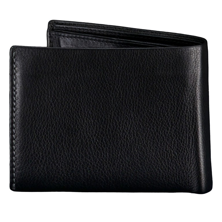 Geldbörse Hausfelder Unico Schwarz, Farbe: schwarz, Marke: Hausfelder Manufaktur, EAN: 4039584250507, Abmessungen in cm: 12.2x9.7x2.5, Bild 3 von 4
