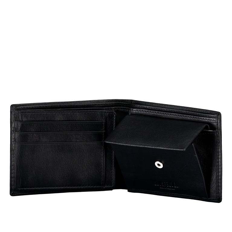 Geldbörse Hausfelder Unico Schwarz, Farbe: schwarz, Marke: Hausfelder Manufaktur, EAN: 4039584250507, Abmessungen in cm: 12.2x9.7x2.5, Bild 4 von 4