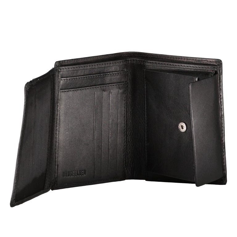 Geldbörse Unico Schwarz, Farbe: schwarz, Marke: Hausfelder Manufaktur, EAN: 4039584250514, Abmessungen in cm: 9.5x12.5x2, Bild 4 von 4