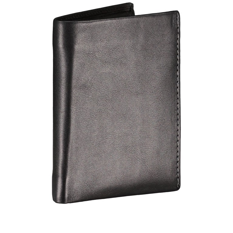 Geldbörse Unico Schwarz, Farbe: schwarz, Marke: Hausfelder Manufaktur, EAN: 4039584250514, Abmessungen in cm: 9.5x12.5x2, Bild 2 von 4