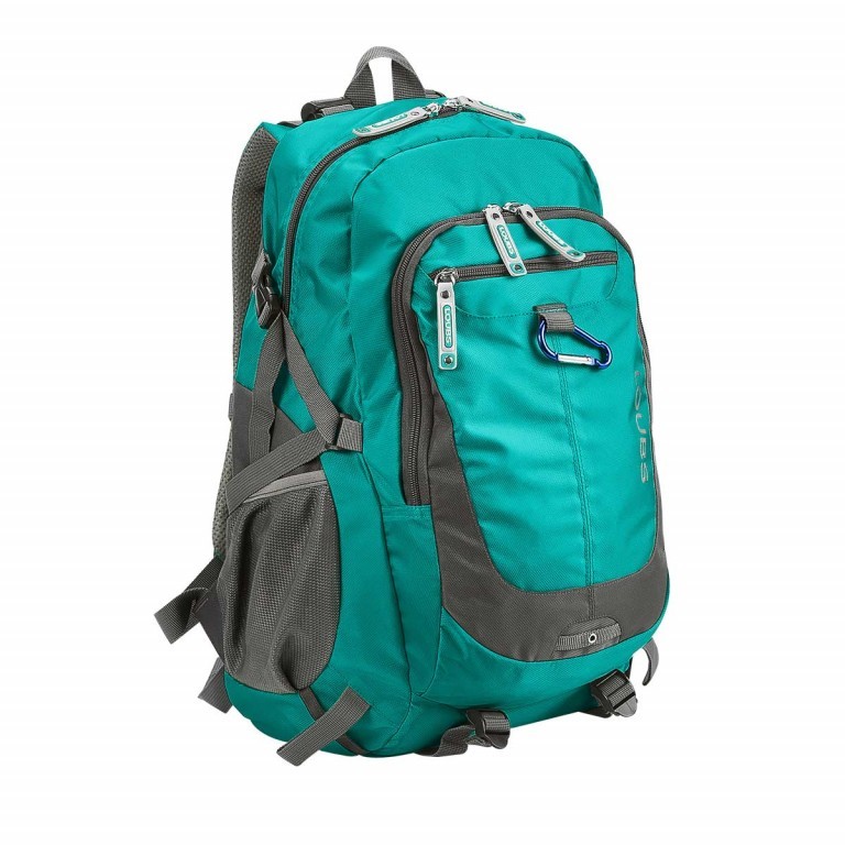 Rucksack Türkis, Farbe: blau/petrol, Marke: Loubs, Abmessungen in cm: 28x46x21, Bild 2 von 4