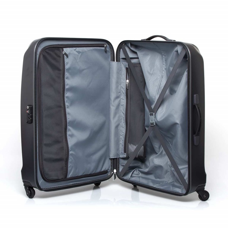 Koffer skydro Spinner 74 Black, Farbe: schwarz, Marke: Samsonite, EAN: 5414847464355, Abmessungen in cm: 53x74x31, Bild 3 von 5