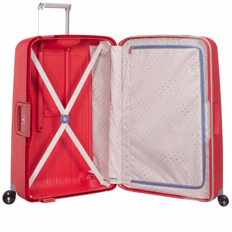 Koffer S´Cure Spinner 55 Crimson Red, Farbe: rot/weinrot, Marke: Samsonite, EAN: 5414847329937, Abmessungen in cm: 40x55x20, Bild 3 von 5