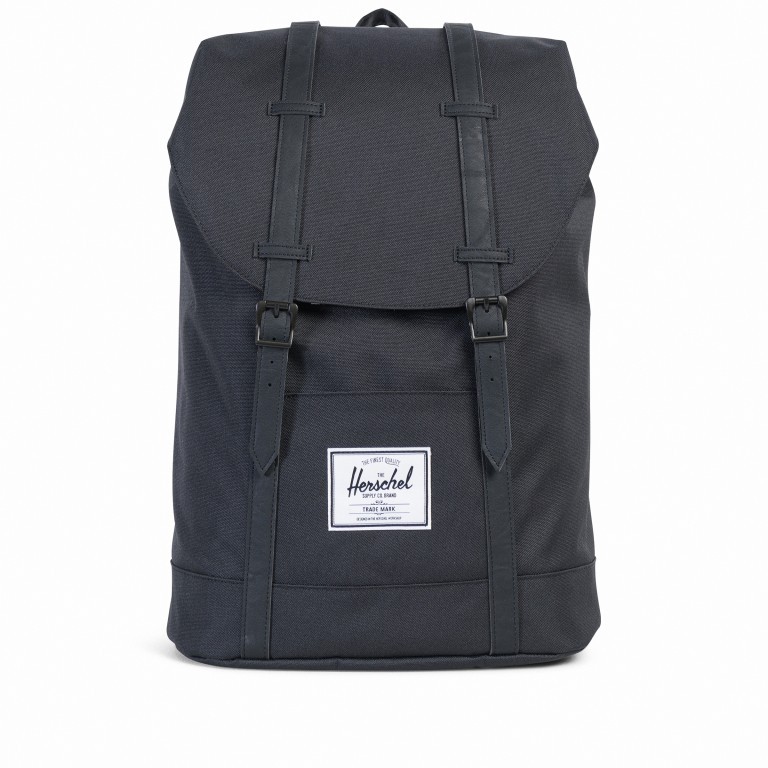Rucksack Retreat einfarbig Volumen 18 Liter Black, Farbe: schwarz, Marke: Herschel, EAN: 0828432061020, Abmessungen in cm: 34x46x12, Bild 1 von 5