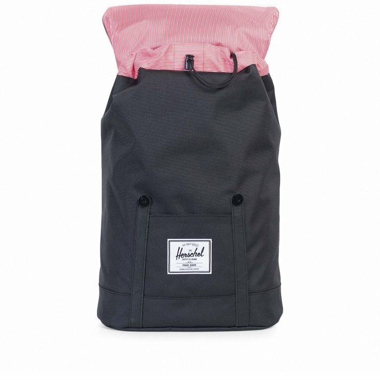 Rucksack Retreat einfarbig Volumen 18 Liter Black, Farbe: schwarz, Marke: Herschel, EAN: 0828432061020, Abmessungen in cm: 34x46x12, Bild 5 von 5