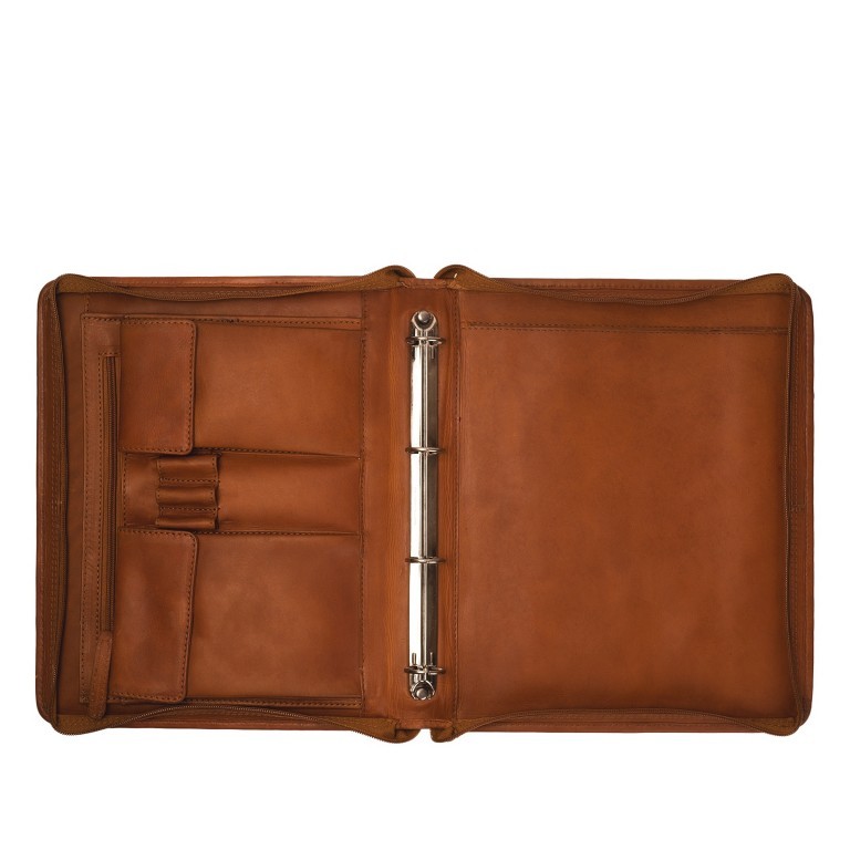 Schreibmappe Arjo mit Ringleiste Cognac, Farbe: cognac, Marke: The Chesterfield Brand, EAN: 8719241055947, Abmessungen in cm: 27x34x5, Bild 3 von 4