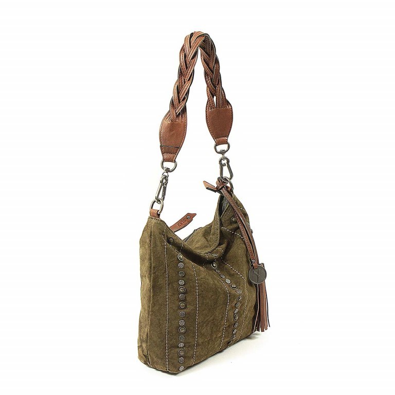 Beuteltasche Nelly 10125 Canvas Khaki, Farbe: taupe/khaki, Marke: Suri Frey, Abmessungen in cm: 27x27x8, Bild 2 von 7