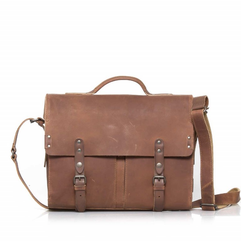 Aktentasche Hunter Theo Vintage Tan, Farbe: cognac, Marke: Aunts & Uncles, EAN: 4250394922389, Abmessungen in cm: 35x27x12, Bild 1 von 4