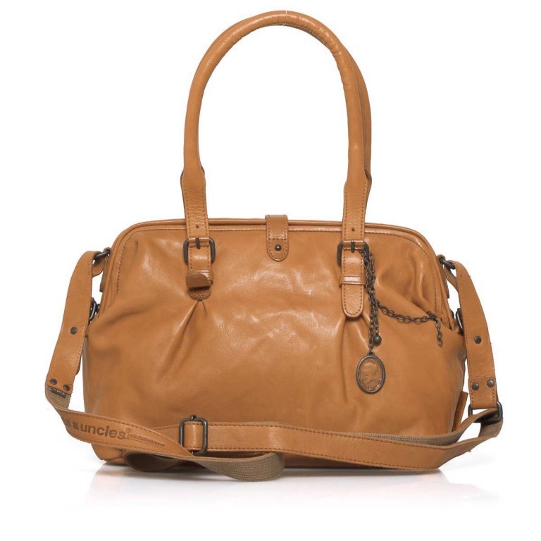 Shopper Grandma's Luxury Club Mrs. Elderberry Pie mit Bügelverschluss Caramel, Farbe: cognac, Marke: Aunts & Uncles, Abmessungen in cm: 35x24x12, Bild 2 von 5