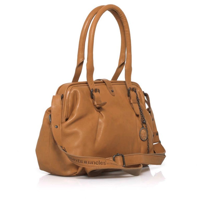 Shopper Grandma's Luxury Club Mrs. Elderberry Pie mit Bügelverschluss Caramel, Farbe: cognac, Marke: Aunts & Uncles, Abmessungen in cm: 35x24x12, Bild 3 von 5
