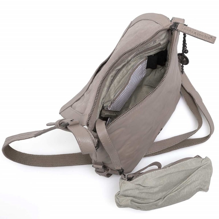 Umhängetasche Grandma's Luxury Club Mrs Puff Pie Morning Grey, Farbe: grau, Marke: Aunts & Uncles, Abmessungen in cm: 23x21x7, Bild 4 von 5