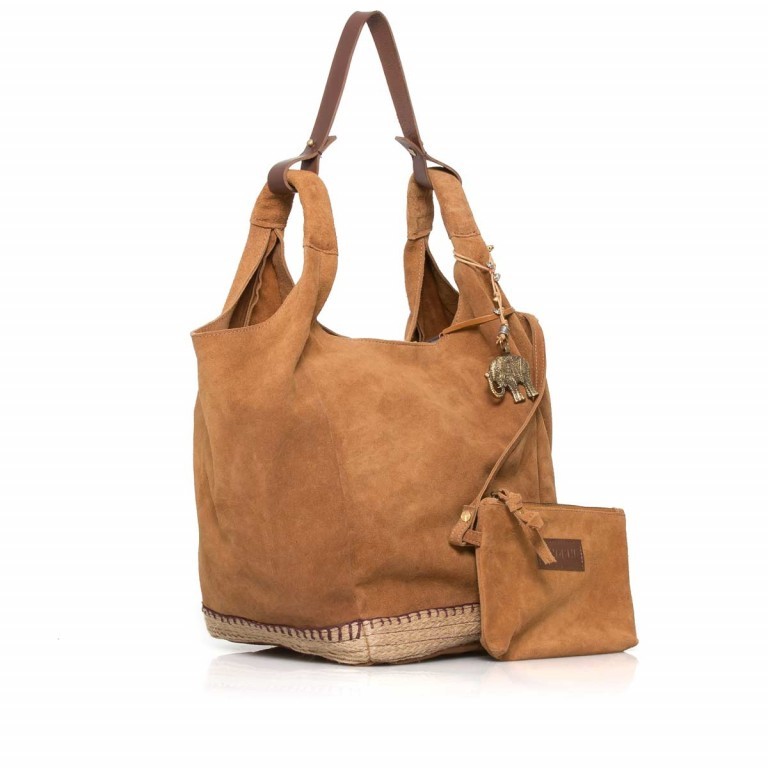 Beuteltasche Cheyenne Suede Uni Espandrilles 116-7497 Camel, Farbe: cognac, Marke: Anokhi, Abmessungen in cm: 25x32x24, Bild 2 von 4