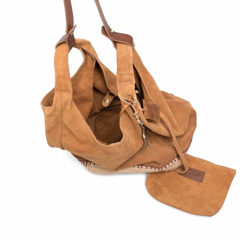 Beuteltasche Cheyenne Suede Uni Espandrilles 116-7497 Camel, Farbe: cognac, Marke: Anokhi, Abmessungen in cm: 25x32x24, Bild 4 von 4