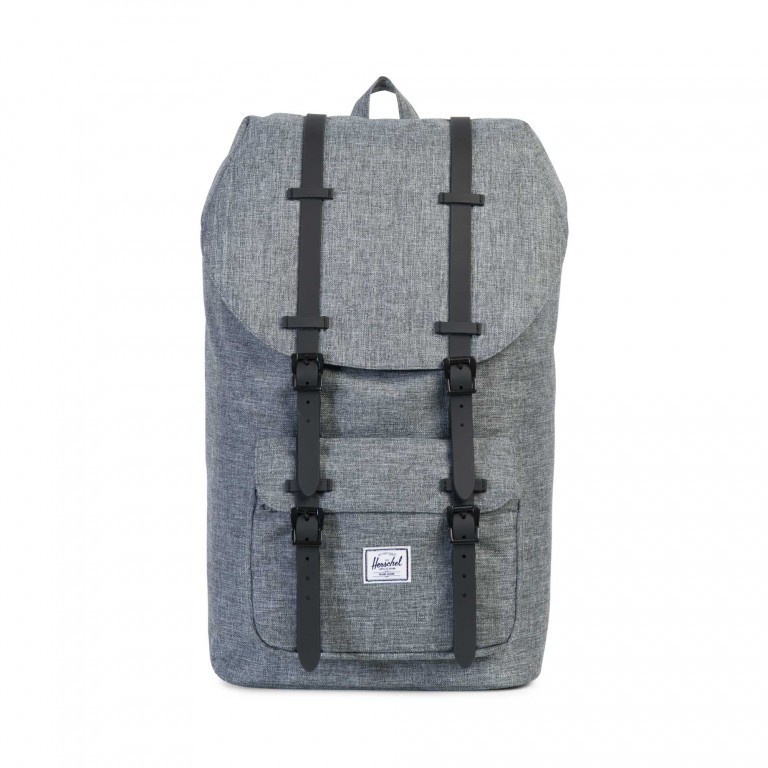 Rucksack Little America Rubber Straps Volumen 23 Liter Raven Crosshatch, Farbe: grau, Marke: Herschel, EAN: 0828432122820, Abmessungen in cm: 28x50x17, Bild 1 von 5