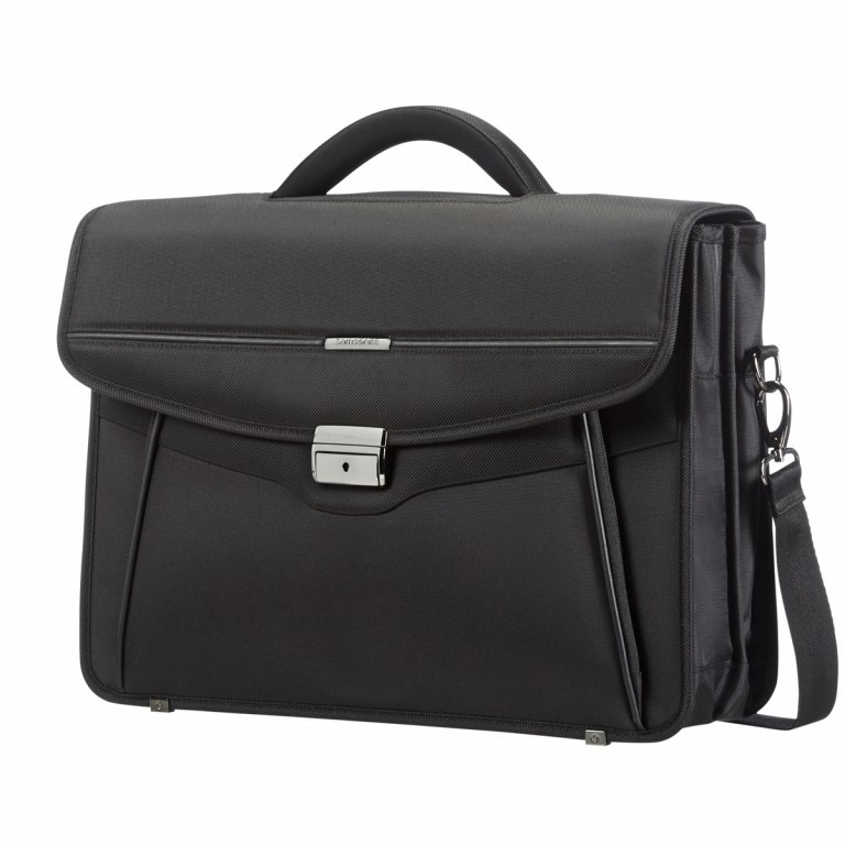 Aktentasche Desklite Briefcase Two Gussets 15.6 Zoll Black, Farbe: schwarz, Marke: Samsonite, EAN: 5414847619915, Abmessungen in cm: 42x36.5x16, Bild 1 von 1