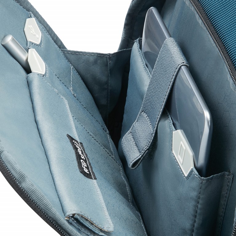 Rucksack Cityscape Laptop Backpack 17.3 Zoll mit RFID-Schutzhülle Petrol Blue, Farbe: blau/petrol, Marke: Samsonite, Abmessungen in cm: 36.5x49x25, Bild 3 von 6