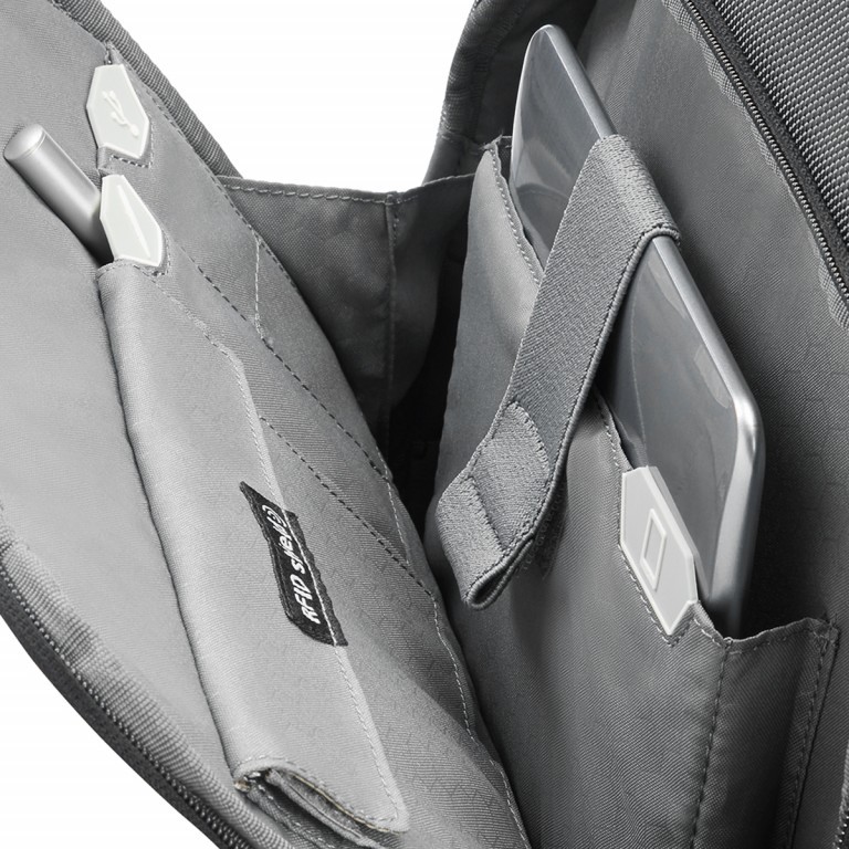Rucksack Cityscape Laptop Backpack 17.3 Zoll mit RFID-Schutzhülle Steel Grey, Farbe: grau, Marke: Samsonite, Abmessungen in cm: 36.5x49x25, Bild 3 von 6