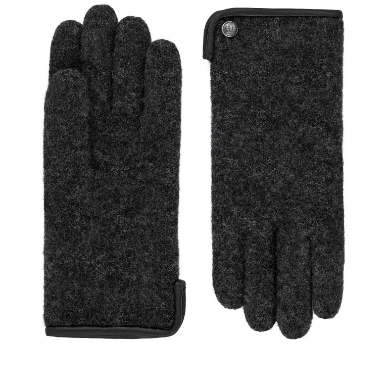 Handschuhe Damen Wolle Leder-Paspel Größe 7 Anthracite, Farbe: anthrazit, Marke: Roeckl, EAN: 4003661214867, Bild 1 von 1