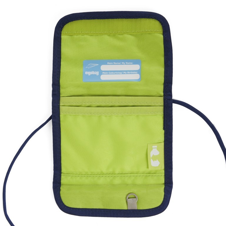 Brustbeutel KoBärnikus, Farbe: blau/petrol, Marke: Ergobag, EAN: 4057081199433, Abmessungen in cm: 10.5x7x1, Bild 3 von 3