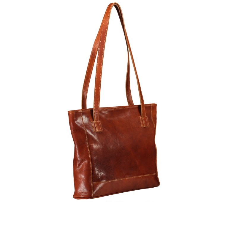 Shopper Toscana Cognac, Farbe: cognac, Marke: Hausfelder Manufaktur, EAN: 4065646000261, Abmessungen in cm: 38x31x7, Bild 2 von 6