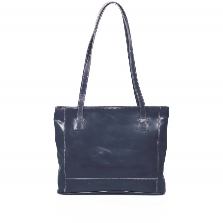 Shopper Toscana Blau, Farbe: blau/petrol, Marke: Hausfelder Manufaktur, EAN: 4065646000247, Abmessungen in cm: 38x31x7, Bild 3 von 6