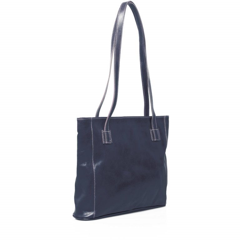 Shopper Toscana Blau, Farbe: blau/petrol, Marke: Hausfelder Manufaktur, EAN: 4065646000247, Abmessungen in cm: 38x31x7, Bild 2 von 6