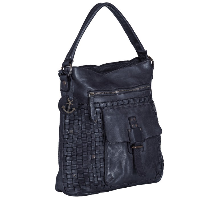 Beuteltasche Soft-Weaving Iris B3.5032 Midnight Navy, Farbe: blau/petrol, Marke: Harbour 2nd, EAN: 4046478020849, Abmessungen in cm: 34x31x12, Bild 2 von 8