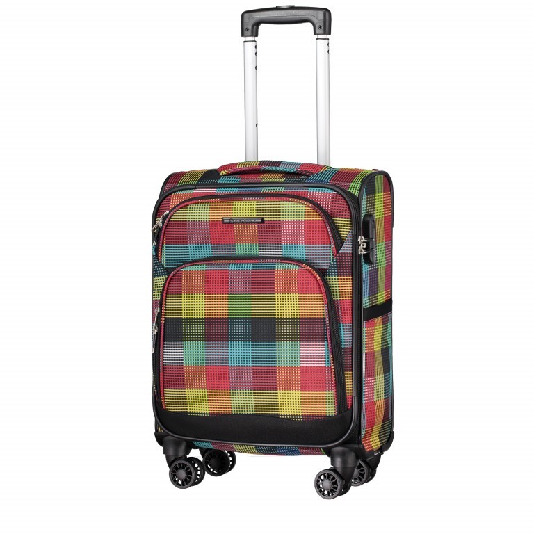 Koffer T1 55 cm Check & Stripes, Farbe: gelb, Marke: Franky, Abmessungen in cm: 36x55x24, Bild 2 von 5