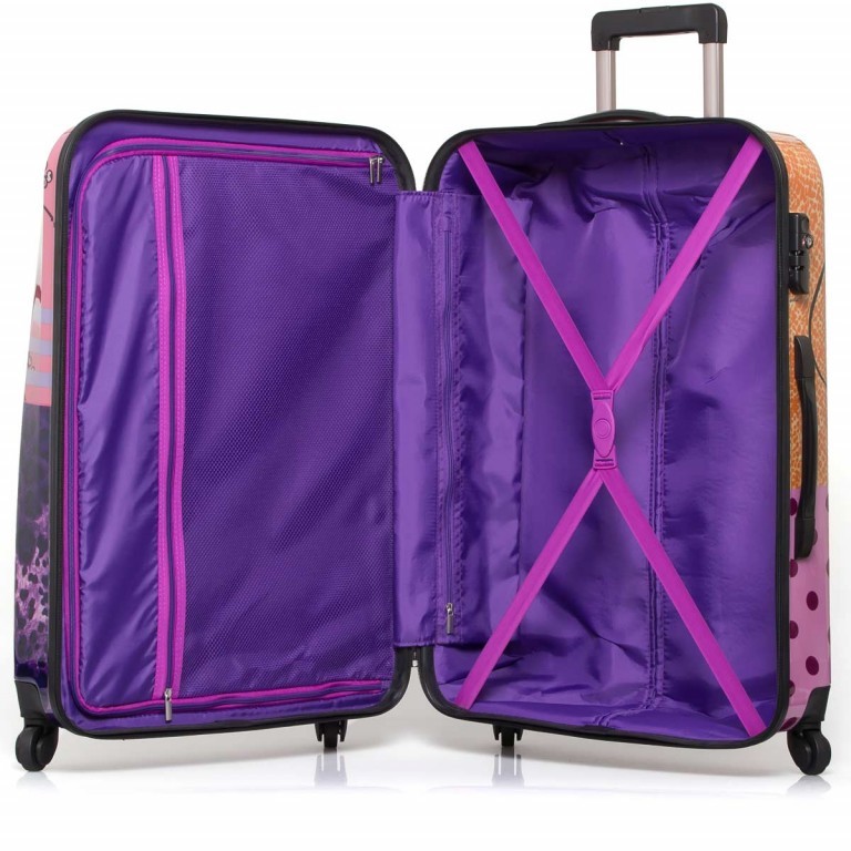 Trolley, Farbe: flieder/lila, rosa/pink, orange, Marke: Travelite, Abmessungen in cm: 48x75x30, Bild 3 von 6