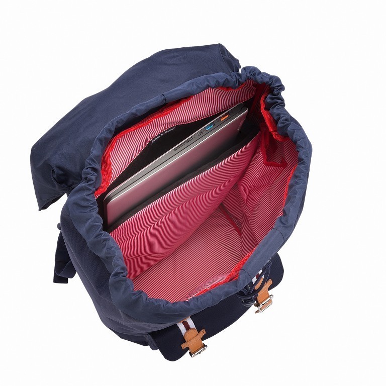 Rucksack Little America Medium Volumen 14 Liter Winetasting Crosshatch, Farbe: rot/weinrot, Marke: Herschel, EAN: 0828432109272, Abmessungen in cm: 28x43x12, Bild 5 von 5