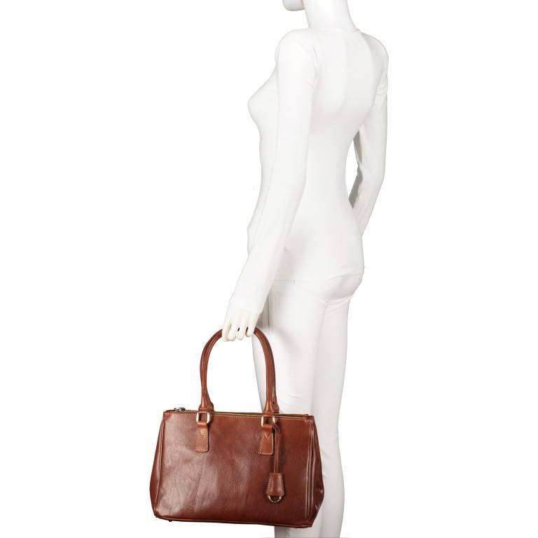Shopper Toscana Braun, Farbe: braun, Marke: Hausfelder Manufaktur, EAN: 4065646000537, Abmessungen in cm: 37x25x16, Bild 4 von 10