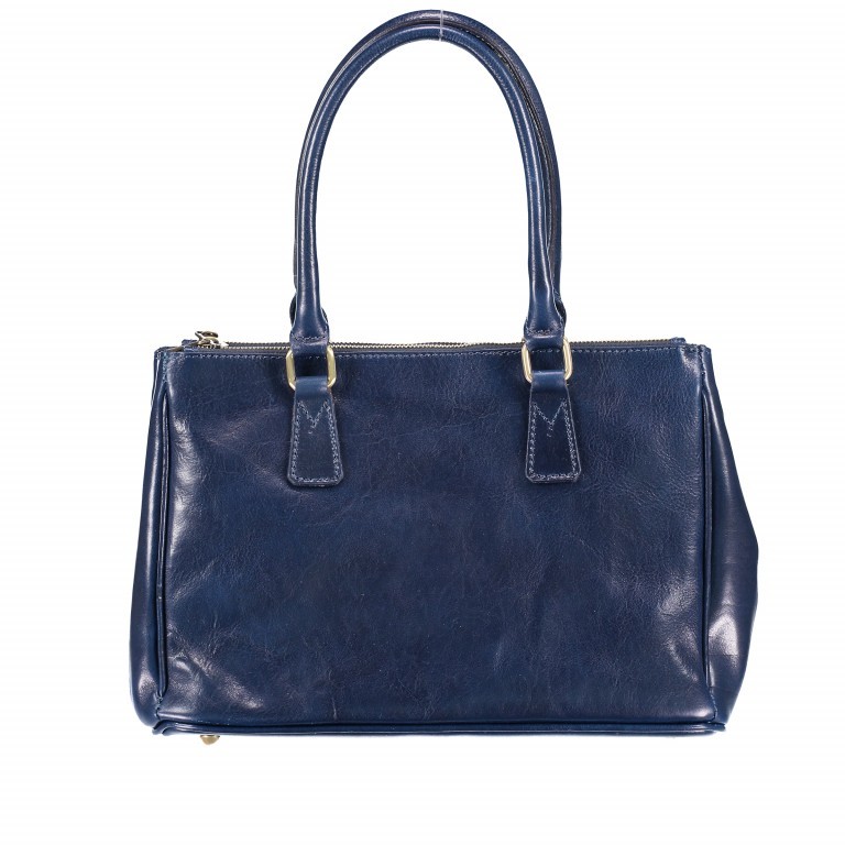 Shopper Toscana Blau, Farbe: blau/petrol, Marke: Hausfelder Manufaktur, EAN: 4065646000520, Abmessungen in cm: 37x25x16, Bild 4 von 4