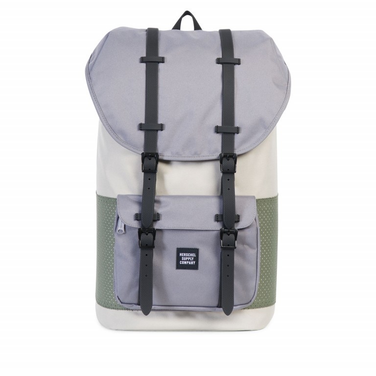 Rucksack Little America Rubber Straps Volumen 23 Liter Pelican Deep Lichen Green Rubber, Farbe: beige, Marke: Herschel, EAN: 0828432121519, Abmessungen in cm: 28x50x17, Bild 1 von 4