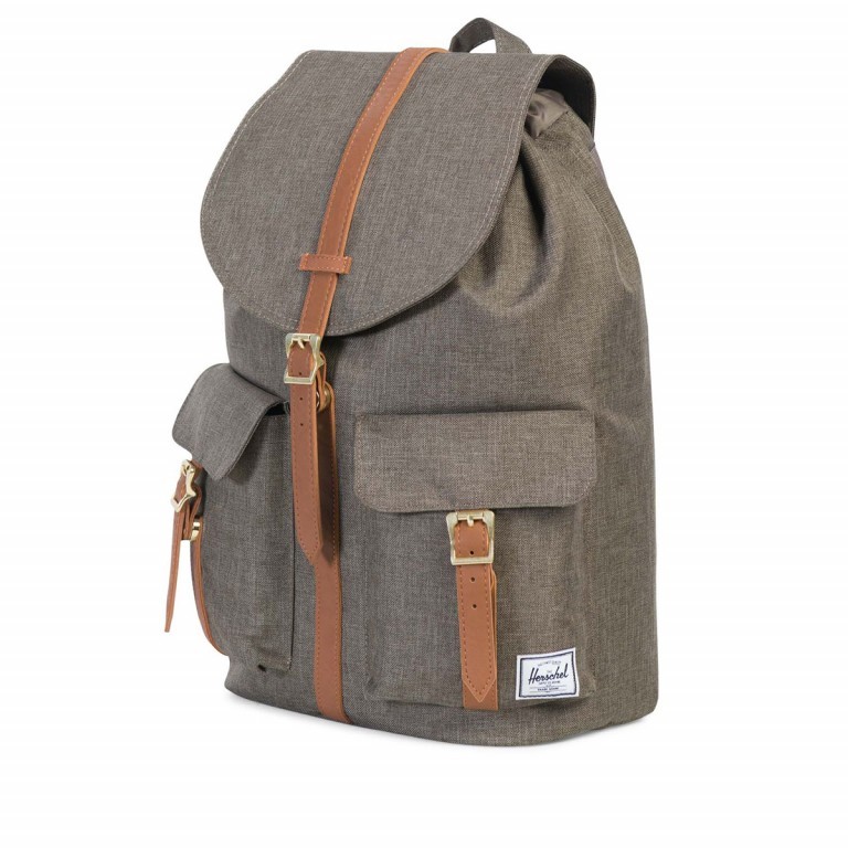 Rucksack Dawson Volumen 20,5 Liter Canteen Crosshatch Tan Synthetic Leather, Farbe: grün/oliv, Marke: Herschel, EAN: 0828432122608, Abmessungen in cm: 33x40x15, Bild 2 von 4