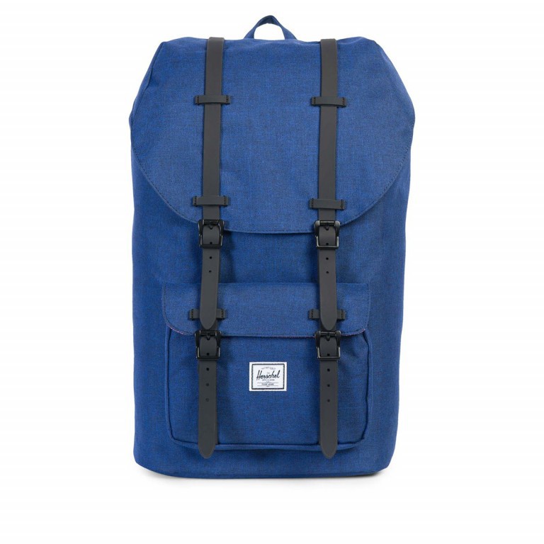 Rucksack Little America Rubber Straps Volumen 23 Liter Eclipse Crosshatch Black Rubber, Farbe: blau/petrol, Marke: Herschel, EAN: 0828432122837, Abmessungen in cm: 28x50x17, Bild 1 von 4
